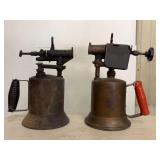 Two Brass and Cast Iron Blow Torches