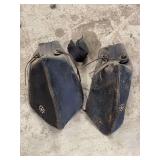 Pair of Leather Horse Stirrup Hoods with Metal Stud Accents