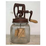 Dazey Churn Mfg Co Glass Butter Churn With Cast Iron Gear Assembly