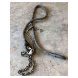Braided Synthetic Rope with Metal Chain Rigging and Quick-Release Shackle