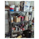 Automotive Finishing Supplies and Shop Shelf Unit