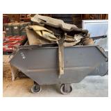 Industrial Gray Metal Hopper Bin with Mixed Automotive and Mechanical Parts