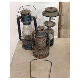 Assorted Dietz and Coleman Lanterns with Propane Canister