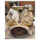 3208 CAT Diesel Engine Block with Disassembled Components