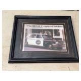 Framed Humorous Photograph Print Titled Who Really Captured Saddam