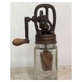 Dazey Cast Iron Hand Crank Glass Butter Churn