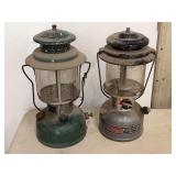 Two Outdoor Lanterns Featuring American Gas Machine Company and Coleman Powerhouse Dual Fuel Models
