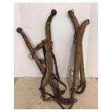 Wooden Horse Hames and Leather Harness Straps