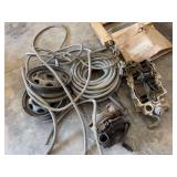 Automotive Parts Lot Including Intake Manifold Turbocharger Steel Wheels and Conduit