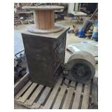 Industrial Steel Parts Cabinet with Wood Spool and Blower Fan