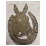 Metal Donkey Head in Horseshoe Wall Decor