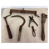 Assorted Metal and Wood Hand Tools