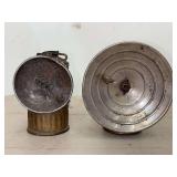 Two Brass Carbide Miner Lamps Justrite and Auto-Lite