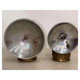 Pair of Brass and Steel Carbide Mining Lamps