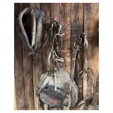 Leather Equestrian Saddles and Harness Equipment Set