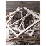 Stack of Salvaged White Painted Wooden Window Frames
