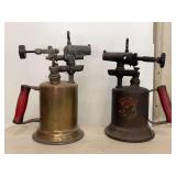 Pair of Clayton and Lambert Manufacturing Company Brass and Cast Iron Blow Torches