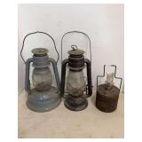 Assorted Metal Lanterns Including Dietz Little Wizard, Dietz Junior, and Adlake Railroad Switch Lamp