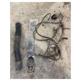 Equestrian Tack and Gear Set Including Bridle, Bit, and Girth Straps