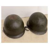 US Military M1 Steel Helmets with Liners, Set of Two