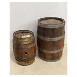 Wooden Barrels with Metal Hoops
