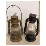 Two Assorted Oil Lanterns Including Dietz Junior and Winged Wheel No. 500