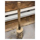 Handmade Wooden Mallet with Natural Log Head and Handle