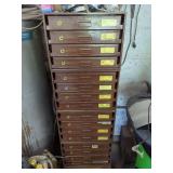 Lawson Products Industrial Hardware Storage Cabinet with Assorted Fasteners and Fittings