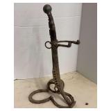 Horseshoe and Metal Industrial Stand