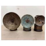 Three Assorted Carbide Miner Lamps