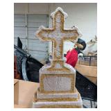 3 FT MOSSY TOMBSTONE