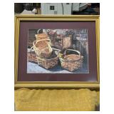 BASKET PICTURE.  FRAMED