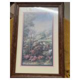 WOODED FRAMED PICTRUE.  LEE K PARKINSON