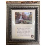 AMAZING GRACE PICTURE WITH CHURCH SCENE AND LYRICS.
