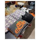 HALLOWEEN DECORATION- PILLOWS, BLANKET, TOWEL, STUFFED BINKS THE BAT AND ETC.-