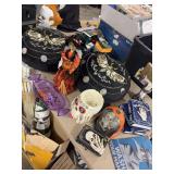 SEVERAL PIECES OF HALLOWEEN DECORATION- PILLOWS,WITCH, SKELETONS, ETC.-