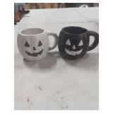 BLACK AND WHITE JACK O LANTERN MUG
