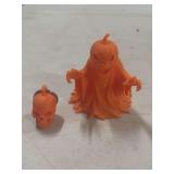 ORANGE PUMPKIN GHOUL AND A ORANGE SKULL KEYCHAIN