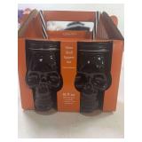 GLASS SKULL SIPPERS SET