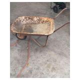 VINTAGE METAL WHEELBARROW