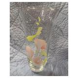 GLASS VASE WITH FLOWER DESIGN