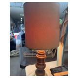 VINTAGE LAMP AND SHADE.