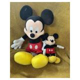 TWO MICKEY MOUSE STUFFED ANIMALS