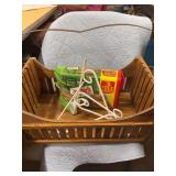 WOODEN BOX WITH WALL HANGERS AND JOBS FERTILIZER STICKS FOR PLANTS AND SHRUBS