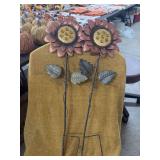 TWO YARD FLOWER STAND METAL DECORATIONS.