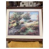 LEE K PARKINSON FARM PICTURE.  FRAMED UNDER GLASS