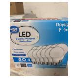 BOX OF GREAT VALUE LED GENERAL PURPOSE LIGHT BULBS