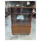 VINTAGE OAK CHINA CABINET 41X16X61