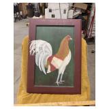ROOSTER PAINTING FRAMED