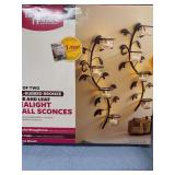 BETTER HOMEA AND GARDENS OIL RUBBED VINE AND LEAF TEALIGHT WALL SCONCES.